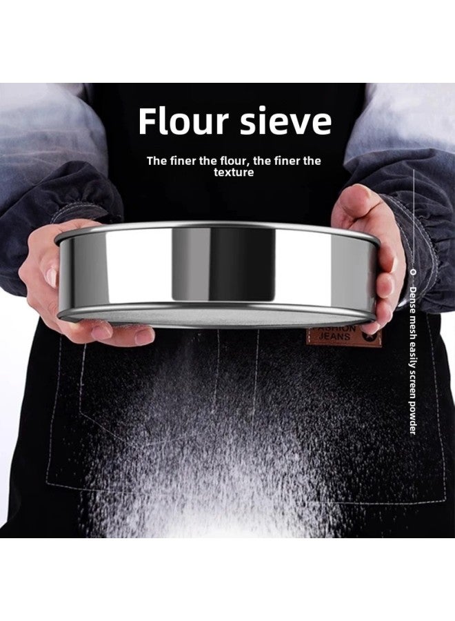 Sieve Flour Sieve Household Baking Tools Screen Mesh 304 Stainless Steel Filter Mesh Sieve Powder Sieve Face Basket Handheld Superfine-Specifications: 24cm 14-mesh Rice Insect Sieve (special Brush For Sieve Included)  - Image 4