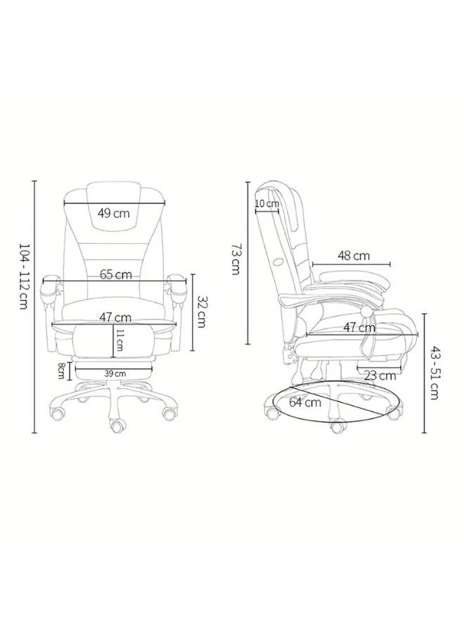 هوتس يو أيه إي كرسي الكمبيوتر مع نظام تدليك نقطتين ، مجهز بمساندات الذراع والارتفاع القابل للتعديل ، مناسب لاستخدام المكتب المنزلي. - Image 5