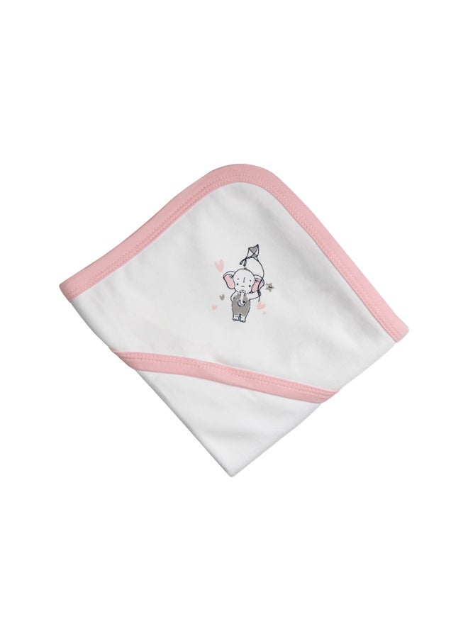 Babies Basic 100% Cotton Blanket, Receiving Blanket For New Born, 75*75Cm , Pink  - Image 3