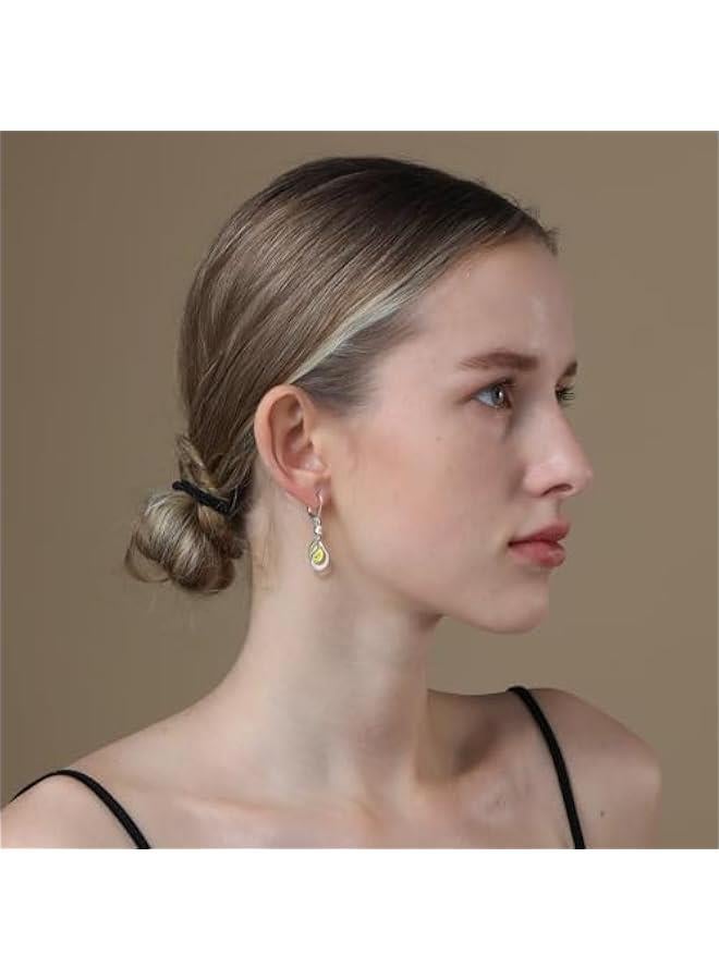Dangle Earrings Trendy Leverback Birthstone Earrings 14K Sliver/Gold/Rose Gold Teardrop Dangle Earrings Fine Jewelry Birthday Gifts for Women - Image 3