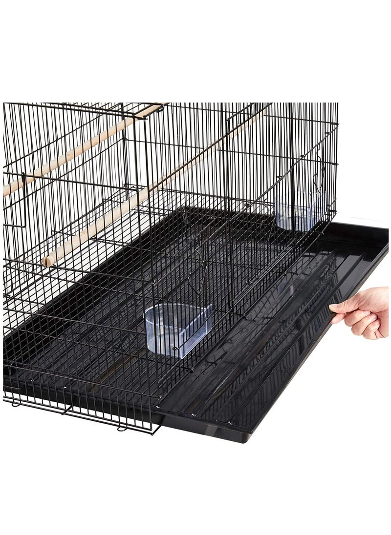 vsell24 Rectangle Stackable Breeding Flight Parakeet Bird Cage for Finches Budgies Cockatiels Esotici Lovebirds Canaries Parrots With Slide-Out Tray Black  - Image 5