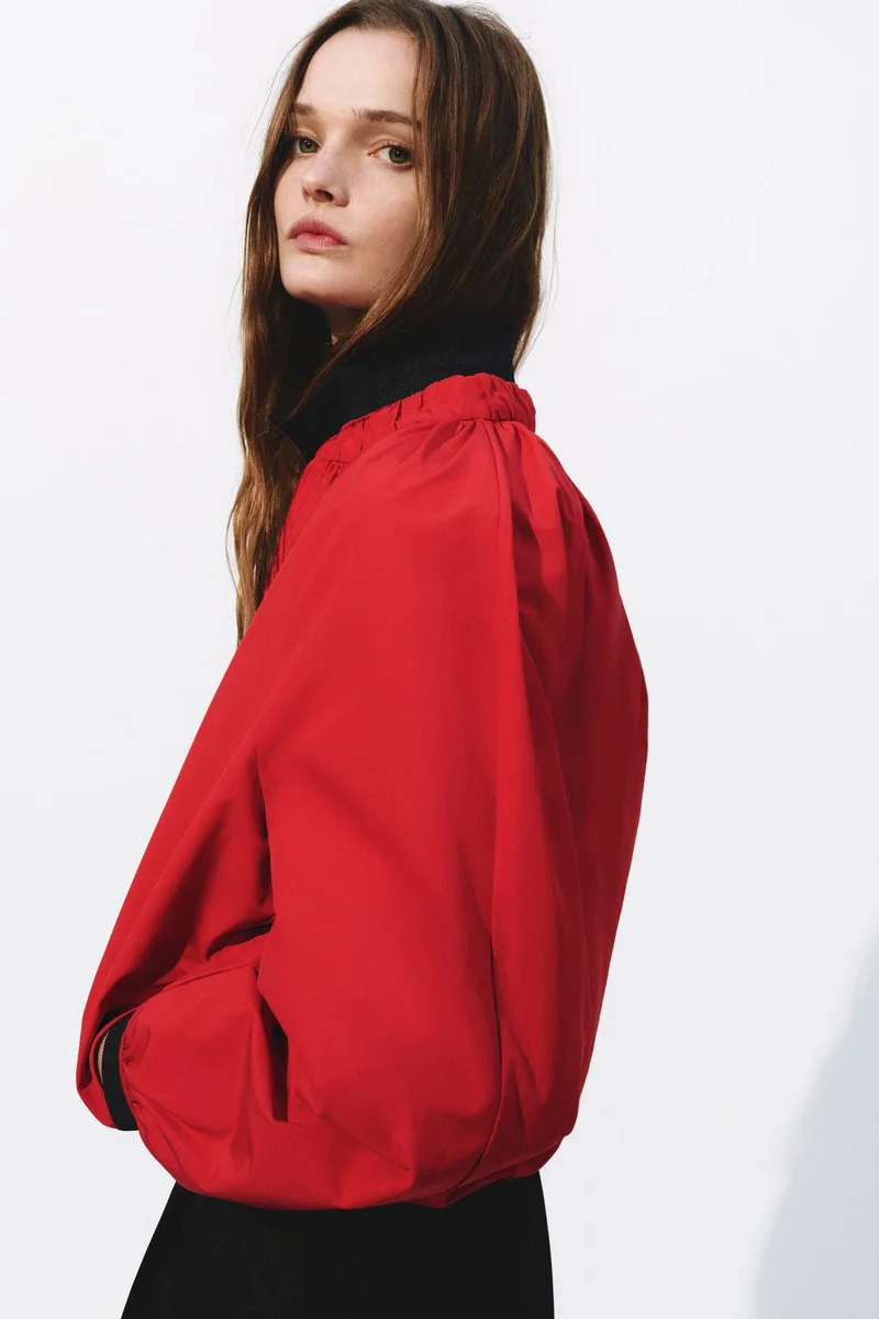 H&M Gathered bomber jacket