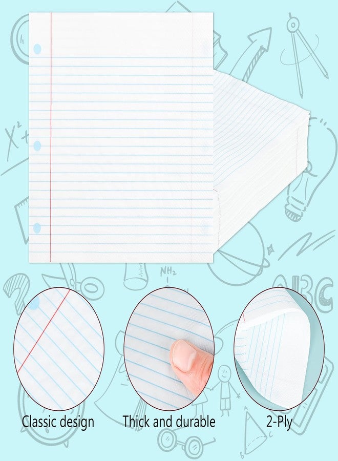 AimFun 100Pcs Back to School Party Napkins First Day of School Disposable Paper Napkins 6.5”Notebook Lunch Napkin for Kindergarten Preschool Graduation Party Supplies Table Decorations - Image 3