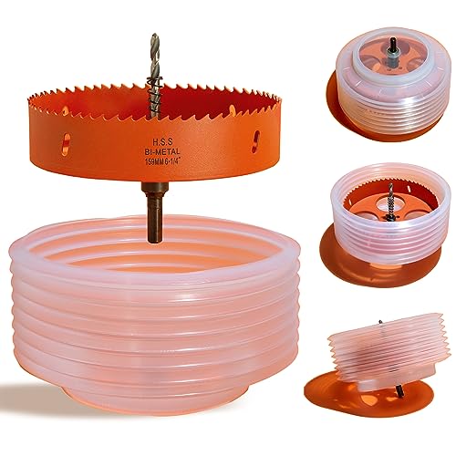 VIKITON 6.25 Hole Saw for Recessed Lights Can Lights, 6-1/4 Inch Hole Cutter with Dust Bowl Catcher for Led Recessed Lighting 6 Inch and Wood Metal Drywall, Bi-Metal Construction - Image 1