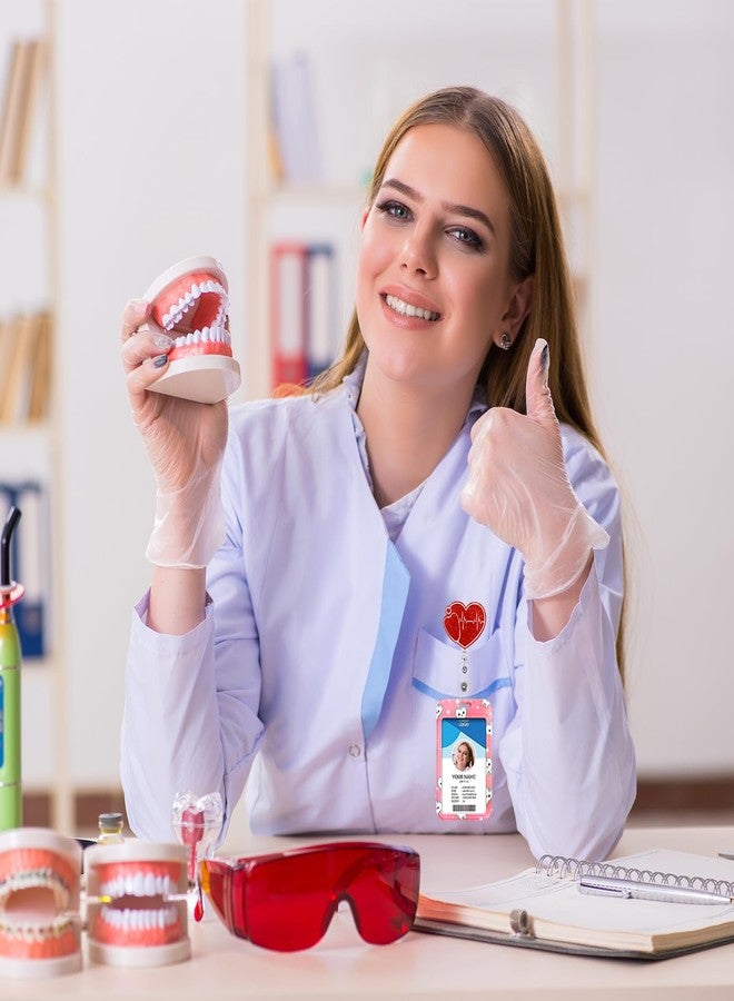سيونام حامل بطاقة هوية قابل للسحب بتصميم على شكل قلب - هدية رائعة للممرضات والأطباء والمساعدين الطبيين والعاملين في مجال الرعاية الصحية والطلاب - Image 4