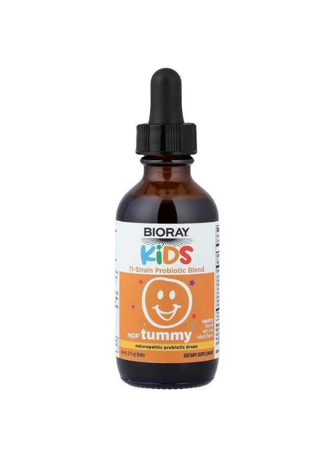 BIORAY Kids, NDF® Tummy, 11-Strain Probiotic Blend, Raspberry, 2 fl oz (60 ml) - Image 2