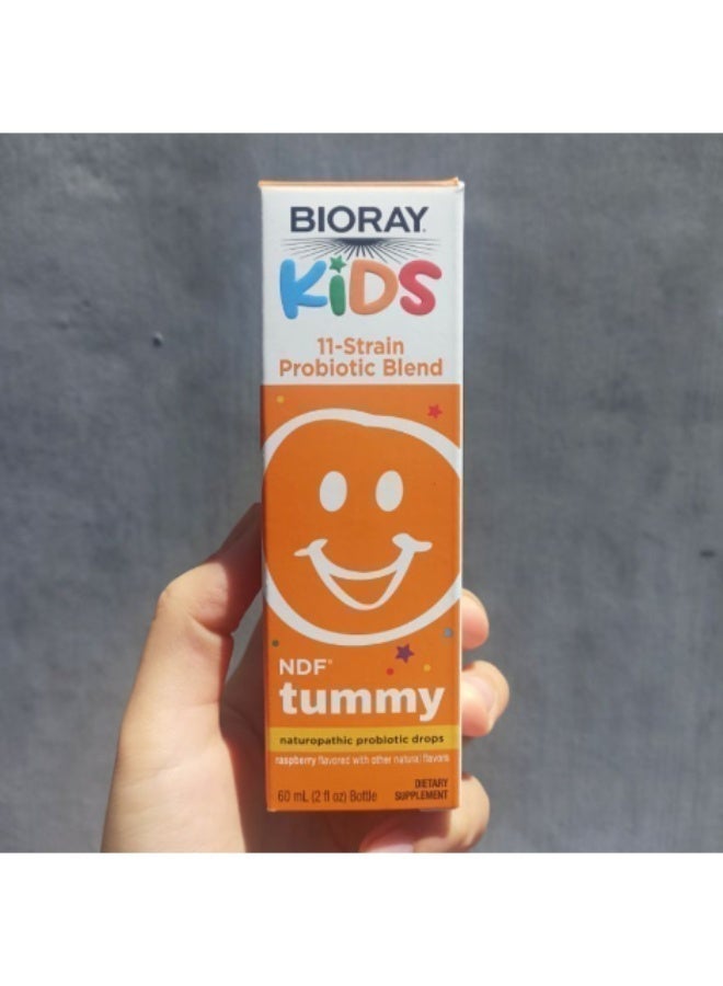 BIORAY Kids, NDF® Tummy, 11-Strain Probiotic Blend, Raspberry, 2 fl oz (60 ml) - Image 4