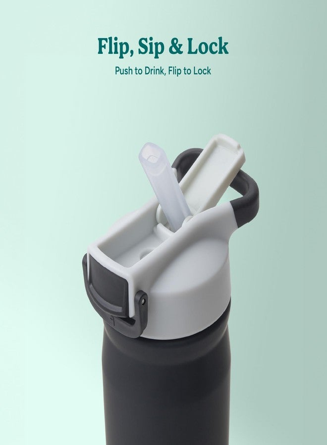 REDUCE 14 oz Hydrate Pro Stainless Steel Insulated Water Bottle - Flip Top Leak-Proof Lid, Dishwasher Safe, BPA-Free, Dual Wall Vacuum, Keeps Drinks Cold for 48 Hrs, Cup Holder Friendly - Moon Rock - Image 5