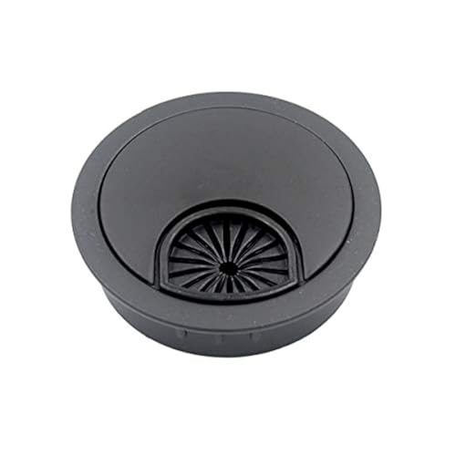 DGOL 5 pcs 1-7/8 inch (48mm) Metal Desk Grommet Cable Cord Wire Hole Cover Outlet Port (MATT Black) - Image 1