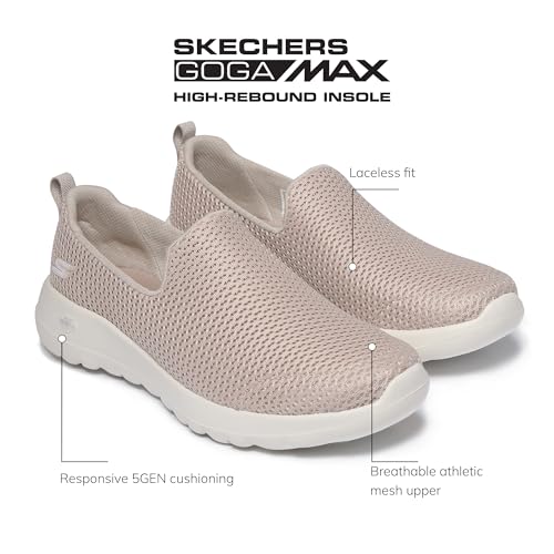 Skechers Women's Go Walk Joy Sneaker – 5GEN Cushioning, Air-Cooled GOGA Mat, Breathable Mesh Upper, Taupe, 5 - Image 2