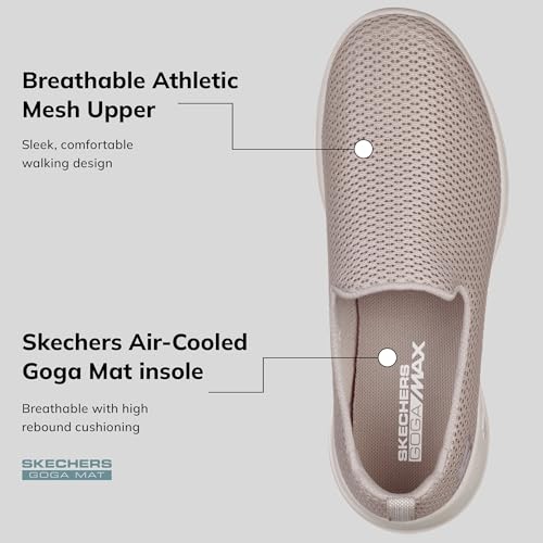 Skechers Women's Go Walk Joy Sneaker – 5GEN Cushioning, Air-Cooled GOGA Mat, Breathable Mesh Upper, Taupe, 5 - Image 5