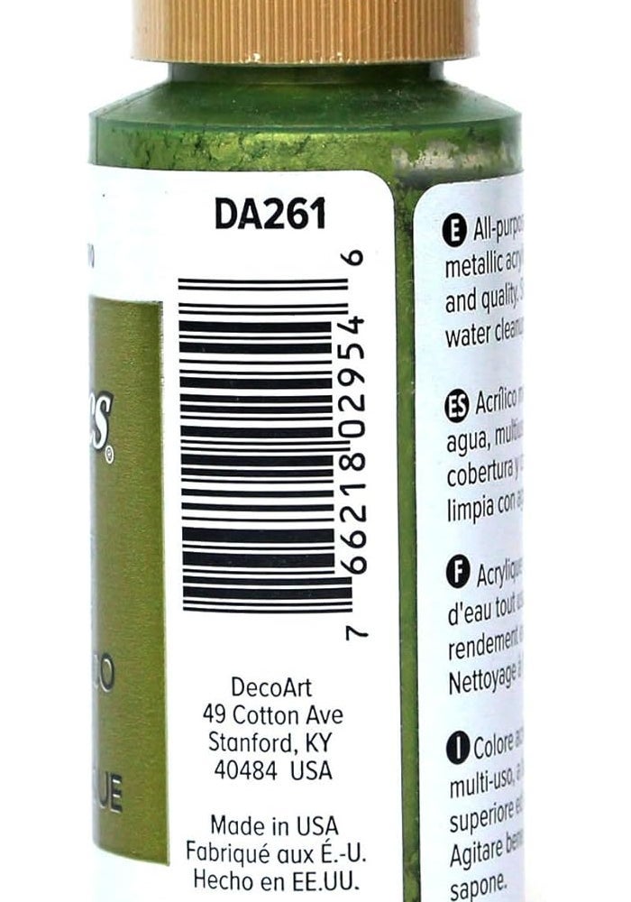 DecoArt Dazzling Metallics Acrylic Paint in Festive Green - 59 ml - Image 2