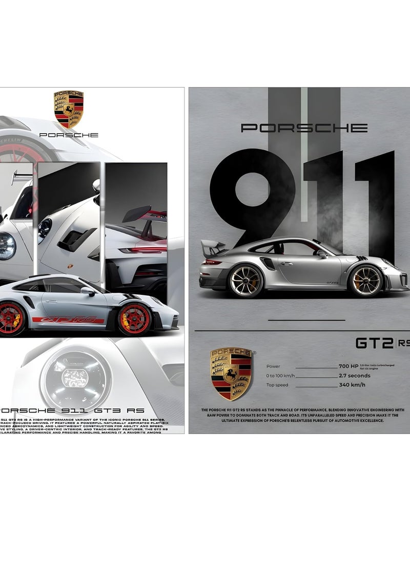 kuavi kuavi Car Aesthetic Sports Wall Poster for Wall Decor Home Decor Office Gaming Room Bed Room Porsche Posters Race Car Posters Set of 3 300 GSM Size 12x18 inch  - Image 3