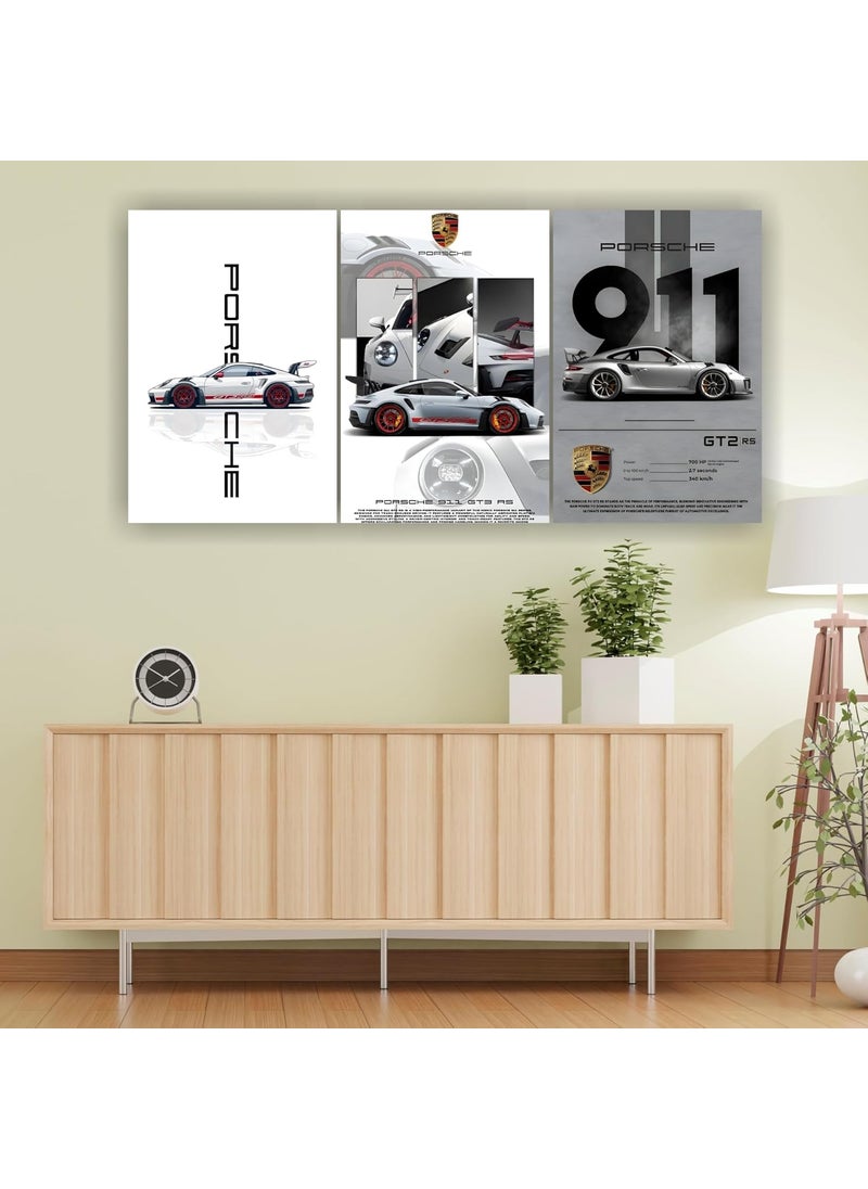 kuavi kuavi Car Aesthetic Sports Wall Poster for Wall Decor Home Decor Office Gaming Room Bed Room Porsche Posters Race Car Posters Set of 3 300 GSM Size 12x18 inch  - Image 5