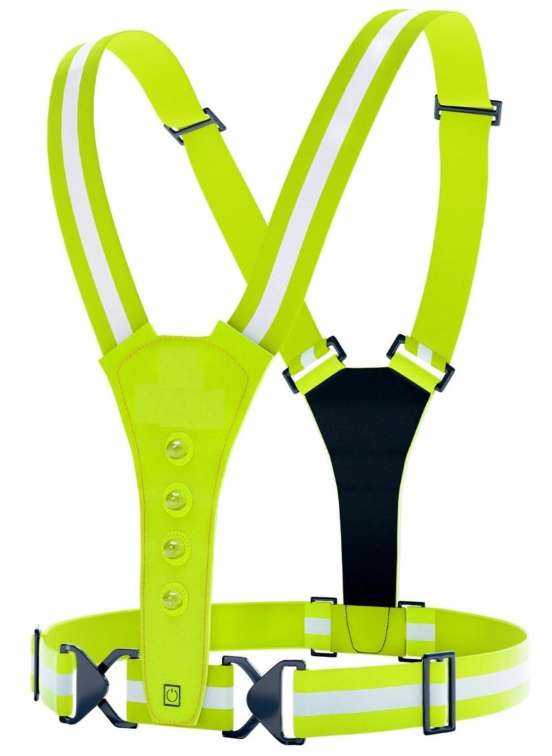 RATSAW LED Reflective Vest Running Gear 360° High Visibility Running Vest with Adjustable Waist Shoulder  Running Lights for Runners Night Jogging Running Dog Walking Cycling  - Image 1