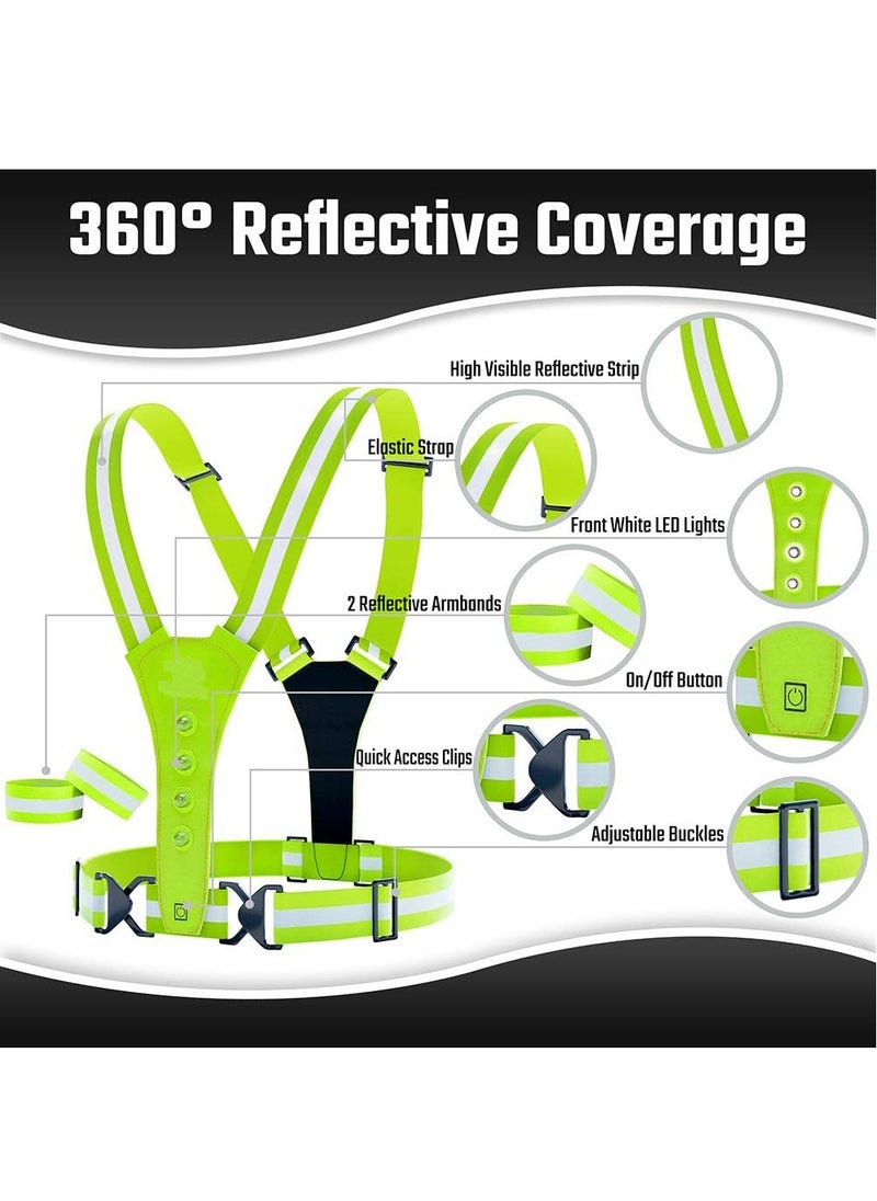 RATSAW LED Reflective Vest Running Gear 360° High Visibility Running Vest with Adjustable Waist Shoulder  Running Lights for Runners Night Jogging Running Dog Walking Cycling  - Image 2
