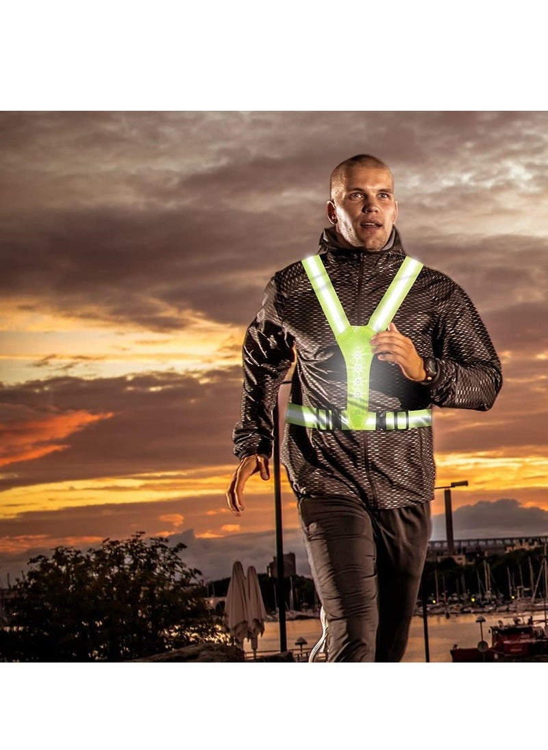 RATSAW LED Reflective Vest Running Gear 360° High Visibility Running Vest with Adjustable Waist Shoulder  Running Lights for Runners Night Jogging Running Dog Walking Cycling  - Image 5