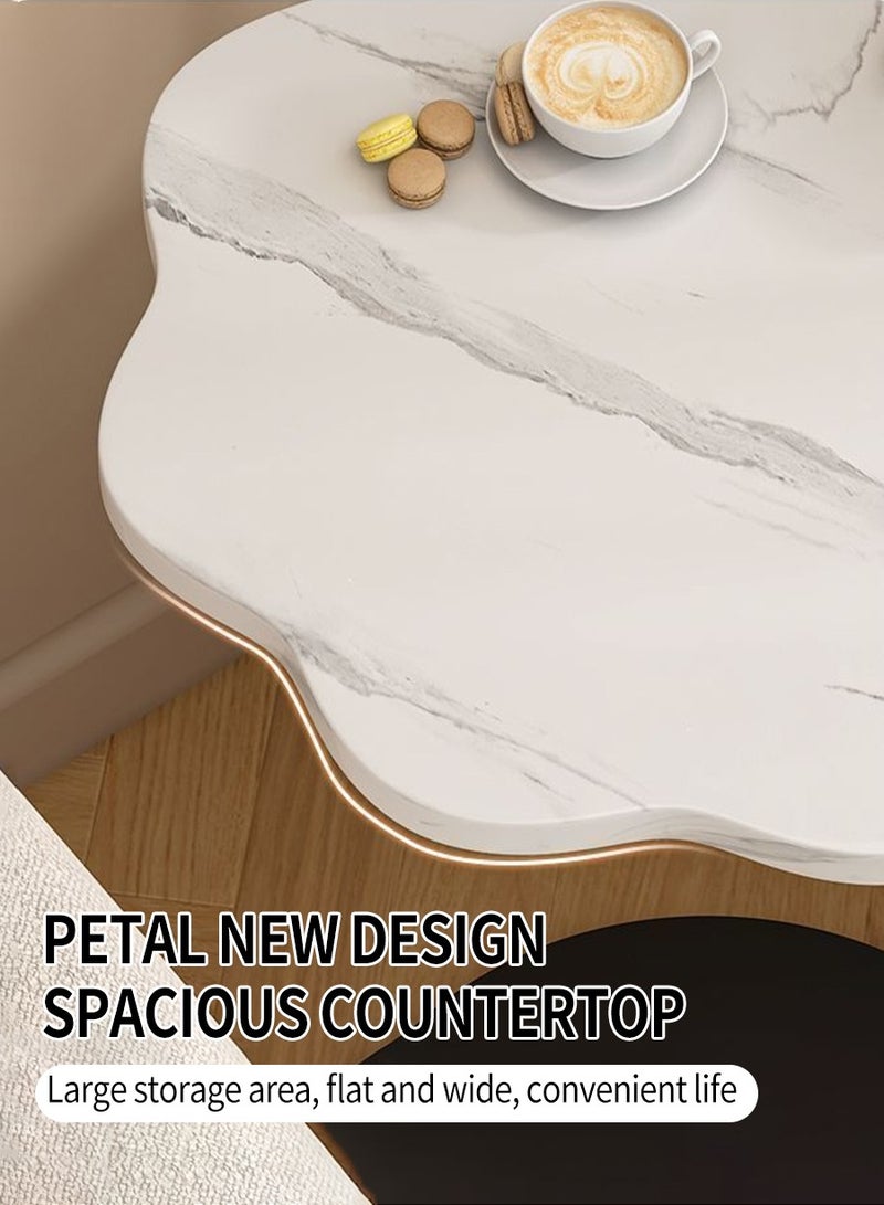 بيروي "طاولة جانبية معدنية متعددة الطوابق - مزيج إبداعي من الخشب الصناعي والمعدن، مناسبة للغرفة المعيشة/غرفة النوم/المكتب، قطعة فنية ديكور مميزة" - Image 5