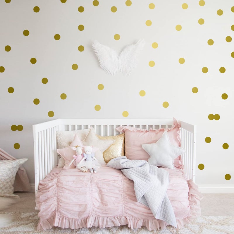 Gold Dots Wall Decals200 Dots2 Inch Posh Polka Dots Wall Sticker for Girls Bedroom Playroom