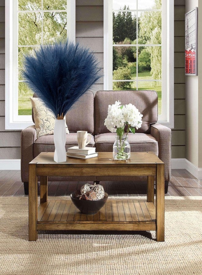 Acfruits Navy Blue Faux Pampas Grass Extra Full, 24'' Tall 30 Stems with 90 Branches Artificial Pampas Grass Boho Decor, Artificial Flower Arrangements for Wedding Centerpieces, Vase Filler - Image 5