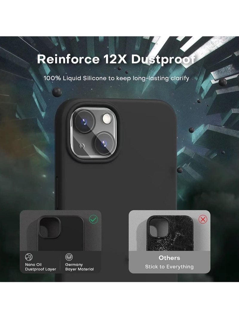 إلترازون 5 in 1 Designed for iPhone 14 Plus Case, with 2 Pack Screen Protector + 2 Pack Camera Lens Protector, Liquid Silicone Ultra Slim Shockproof Protective Phone Case 6.7 Black - Image 3