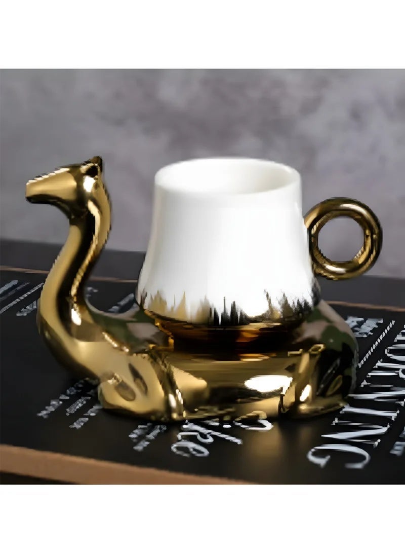 San Yi Camel shape Coffee Cup with Saucer, Ceramic Espresso Cup - Image 4