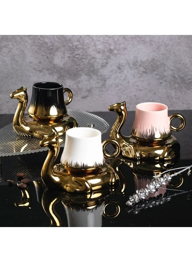 San Yi Camel shape Coffee Cup with Saucer, Ceramic Espresso Cup - Image 2