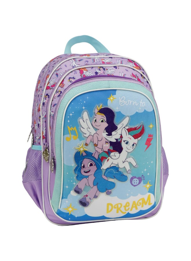 SunCe My Little Pony 3-Compartment Zipper Closure School Backpack Multicolour 16 x 11.81 x 8.26 Inch SUNS-7317MLO - Image 2