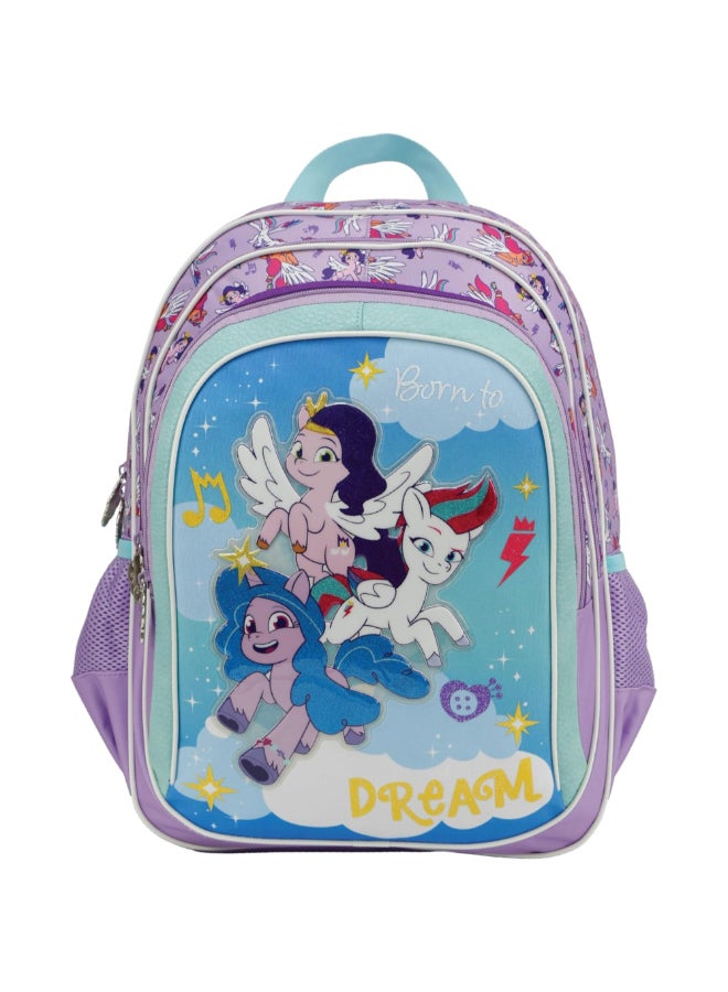 SunCe My Little Pony 3-Compartment Zipper Closure School Backpack Multicolour 16 x 11.81 x 8.26 Inch SUNS-7317MLO - Image 1