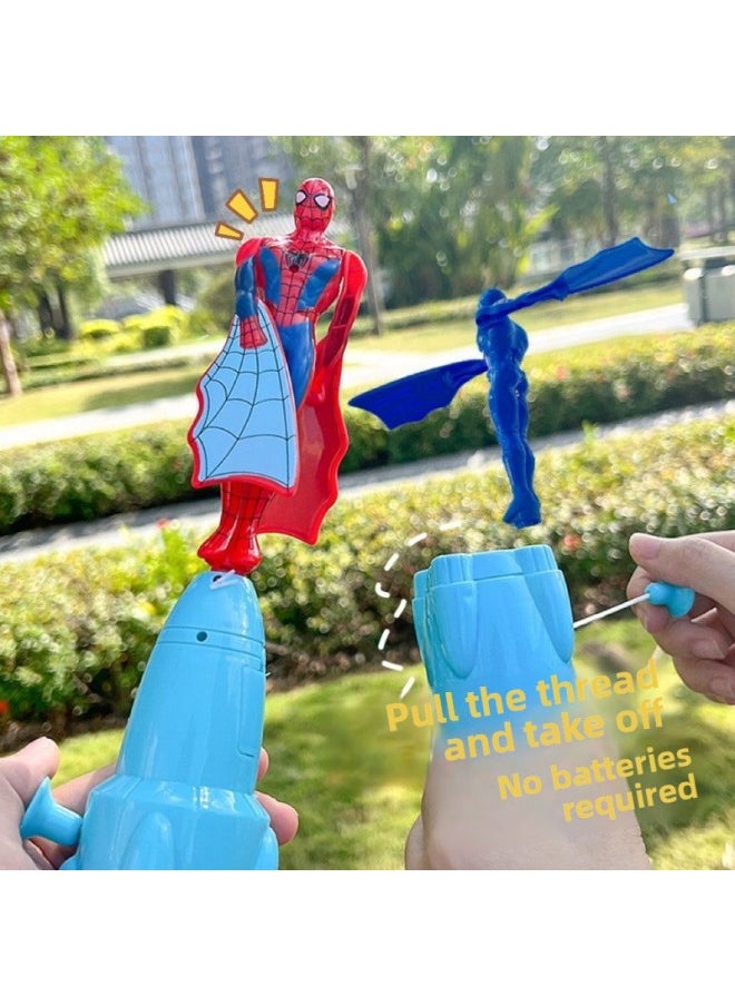Generic - Flying Ultraman Hand Crowd Bamboo Dragonfly Flying Vehicle Superman Spider-Man Students Love Flying Toys-Color:[ultraman + Iron Man + Captain America] Two Launches-Specifications:Hero, Please Place An Order [feitian Toy] Is Fun And Playable - Image 1