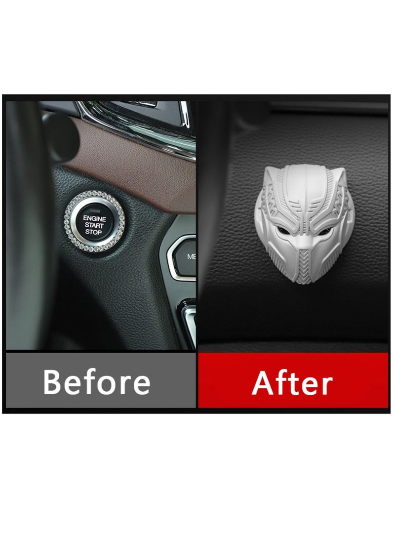 Car Push to Start Button Cover - Black Panther Engine Ignition Decorations Universal Start Stop Protective Cover Car Power Control Trim Push to Start Button Cover - Image 2