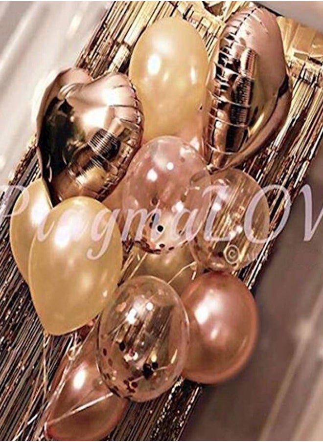 HOMESTAR Generic Bridal Shower Kit Bachelorette Party Decorations Bride Foil Balloons Bride To Be Sash, Heart Balloons, Rose Balloons, Confetti Balloons Ring Balloon Metallic Foil Curtains  - Image 5