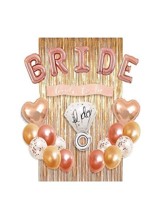 HOMESTAR Generic Bridal Shower Kit Bachelorette Party Decorations Bride Foil Balloons Bride To Be Sash, Heart Balloons, Rose Balloons, Confetti Balloons Ring Balloon Metallic Foil Curtains  - Image 2