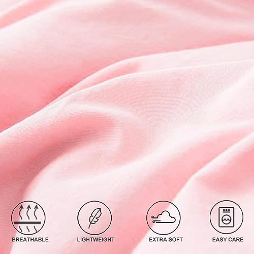 Faincy Pink Ruffle Duvet Cover Full Size, Ruffled Soft Microfiber Comforter Covers Set with Zipper - 3PC 80 X 90 Lightweight, Farmhouse Bedding Vintage Shabby Chic Rustic Bedroom Style for Women Men - Image 5