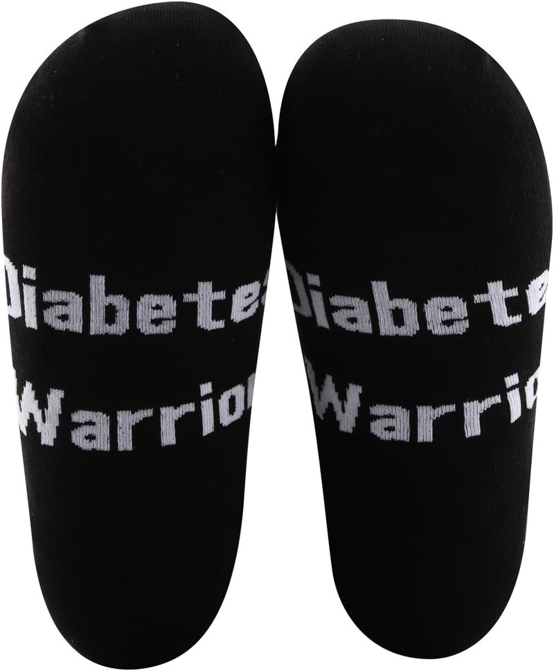 PXTIDY 1 Pairs Diabetic Socks Diabetes Warrior Diabetes Awareness Gift Warrior Supply Kit Gift Diabetic Socks - Image 4