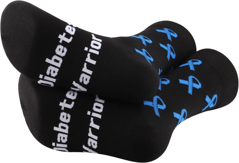 PXTIDY 1 Pairs Diabetic Socks Diabetes Warrior Diabetes Awareness Gift Warrior Supply Kit Gift Diabetic Socks - Image 3