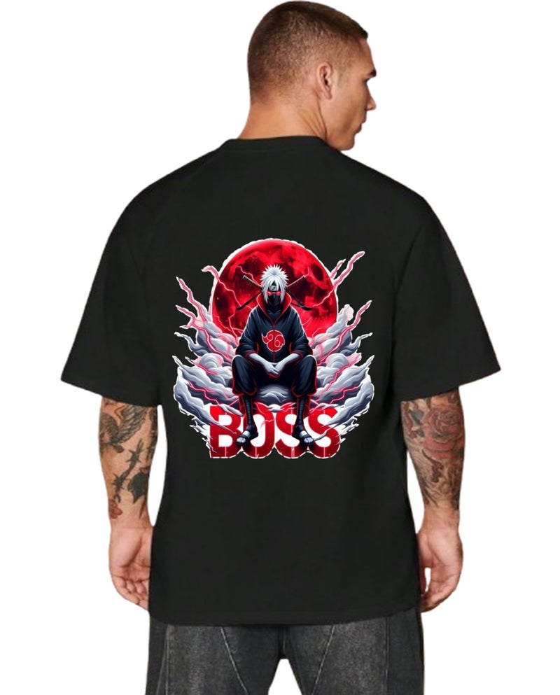 DIVIS Oversized Black Graphic T-Shirt for Men - Image 1