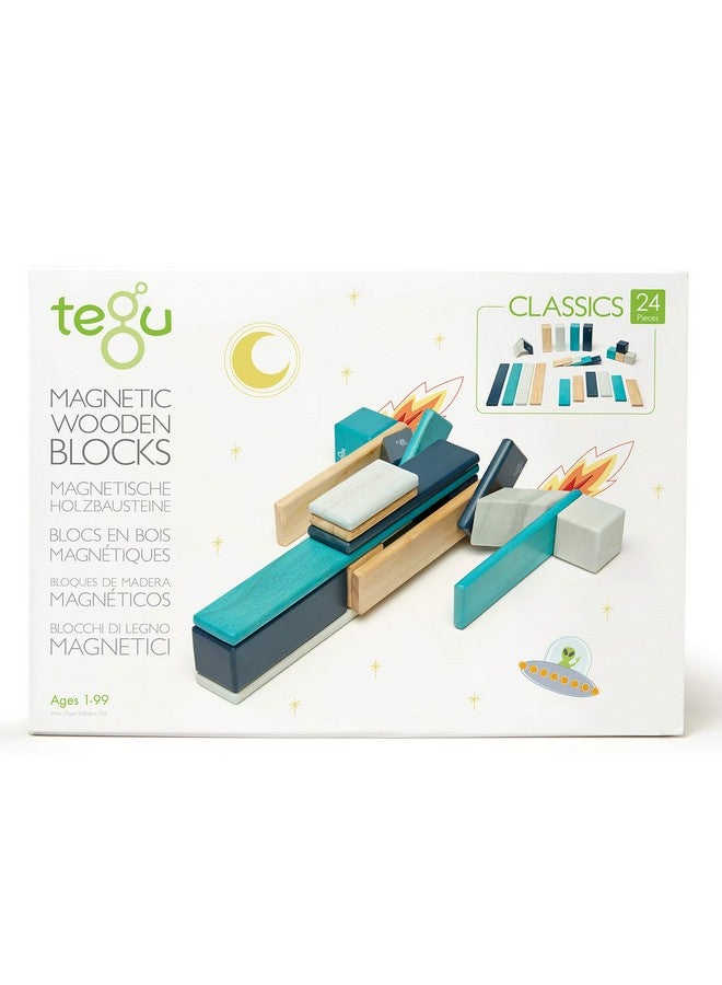 Tegu مجموعة كتل خشبية مغناطيسية تegu مكونة من 24 قطعة، زرقاء، من 1-99 سنة - Image 1