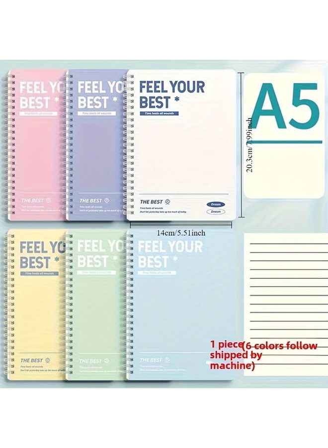 White A5 Hardcover Spiral Notebook 58 Sheets with Perforated Pages and Index Dividers - Image 3