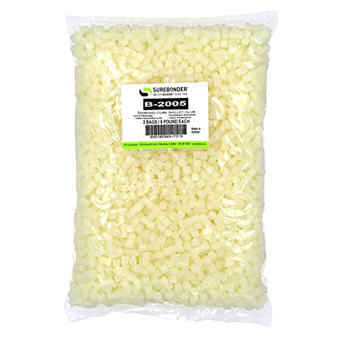 Surebonder B-2005 Less Stringing Skillet Glue Cube Pellets for Crafts and Floral Projects, 5 lb Bag, Use in Surebonder Glue Skillets, Cream Color - Image 1