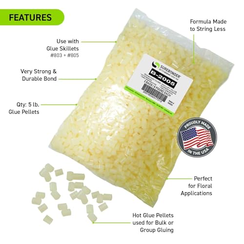 Surebonder B-2005 Less Stringing Skillet Glue Cube Pellets for Crafts and Floral Projects, 5 lb Bag, Use in Surebonder Glue Skillets, Cream Color - Image 3