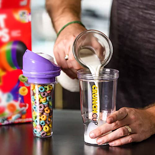 CRUNCHCUP XL Purple - Portable Plastic Cereal Cups for Breakfast On the Go, To Go Cereal and Milk Container for your favorite Breakfast Cereals, No Spoon or Bowl Required - Image 5