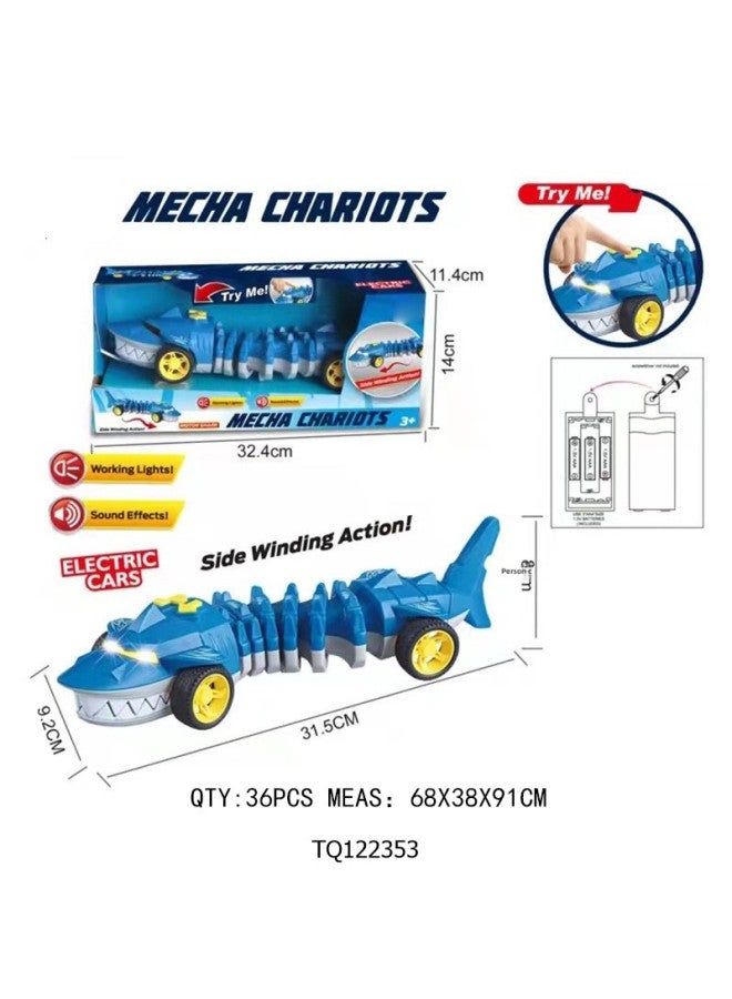 Special For Products Programming Twist Shark Crocodile Fish Bone Scorpion Bone Electric Chariot Children's Toys Wholesale-Color:Shark Bone Chariot TQ187678  - Image 5