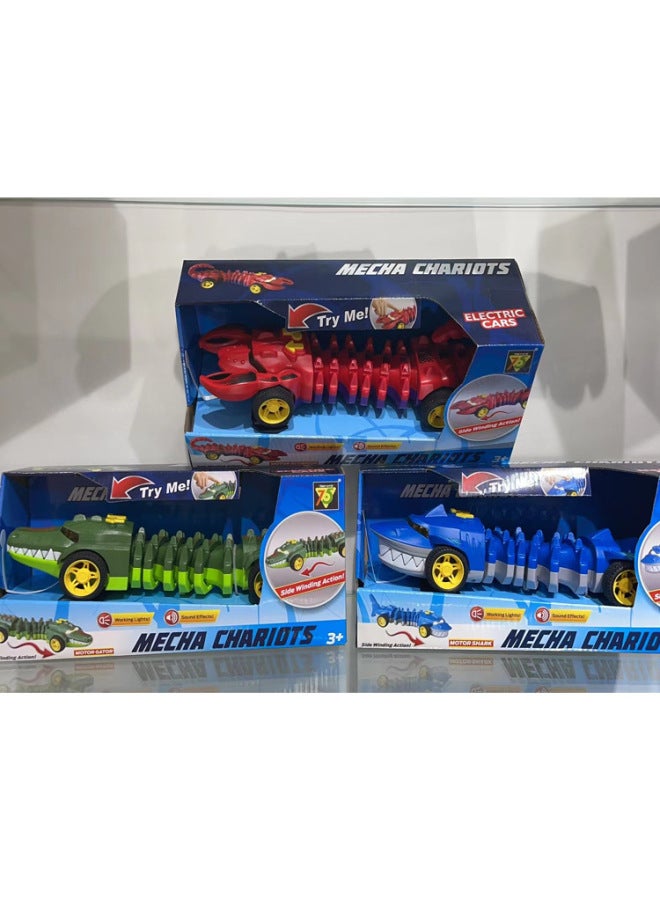 Special For Products Programming Twist Shark Crocodile Fish Bone Scorpion Bone Electric Chariot Children's Toys Wholesale-Color:Shark Bone Chariot TQ187678  - Image 3
