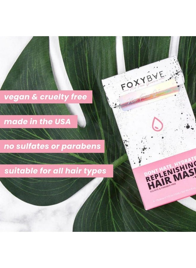 FoxyBae - Replenishing Hair Mask - Hydrating Argan Oil Hair Mask For Dry Damaged Hair And Growth - Deep Hair Conditioner Treatment & Color Treated Hair Mask Repair - 8 Convenient Packets - Image 1