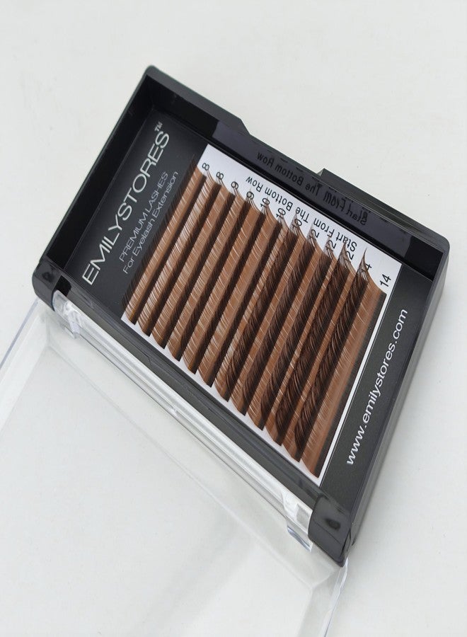 EMILYSTORES Eyelash Extensions, Brown Lashes 0.05mm Thickness, Mixed Lengths 8-14mm, J B C D Curl (Brown 0.05 J) - Image 4