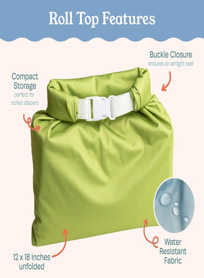 Kinder Set of 2 Water Resistant Wet Bags for Storing Laundry or Cloth Diapers Travel Size Wet Bag Daycare Beach Pool Wet Swimsuit Roll Top for Air Tight Odor Contained Washable Reusable (Polkadots) - Image 1