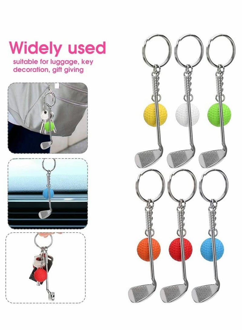 Mini Golf Racket and Ball Keychain Set, 9 Pcs Metal Golf Club Keyrings, Creative Golf Accessories - Image 5
