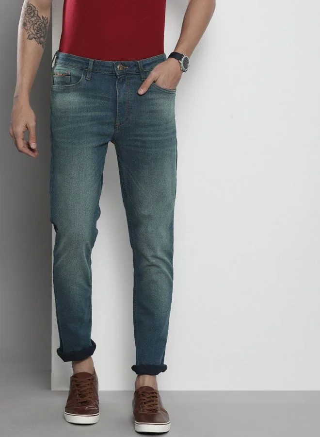 The Indian Garage Co Men Slim Fit Solid Mid-Rise Stretchable Jeans