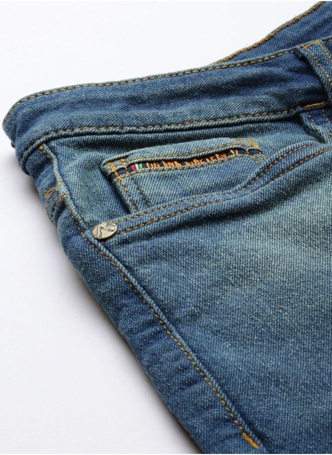 The Indian Garage Co Men Slim Fit Solid Mid-Rise Stretchable Jeans  - Image 4